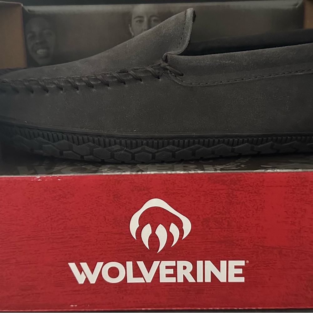 Wolverine Suede Slippers. NIB. Super comfortable, bottom material is sturdy.